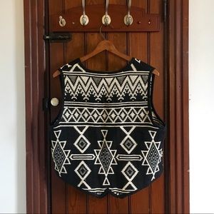 vintage reversible aztec vest